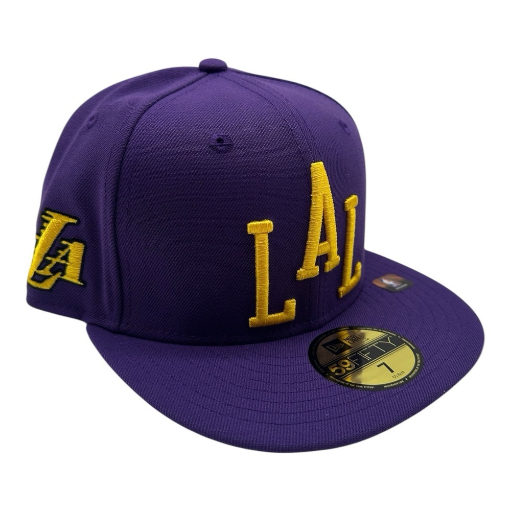 New Era 59Fifty Los Angeles Lakers Hat Cap Sz 7 Purple 2023/24 City Edition‎ NBA